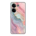 Дизайнерский силиконовый чехол для Tecno Camon 20 розовый мрамор