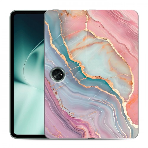 Дизайнерский силиконовый чехол для OnePlus Pad розовый мрамор