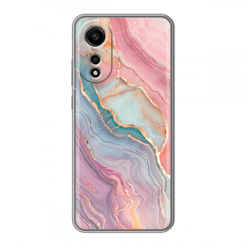 Дизайнерский силиконовый чехол для OPPO A78 4G розовый мрамор