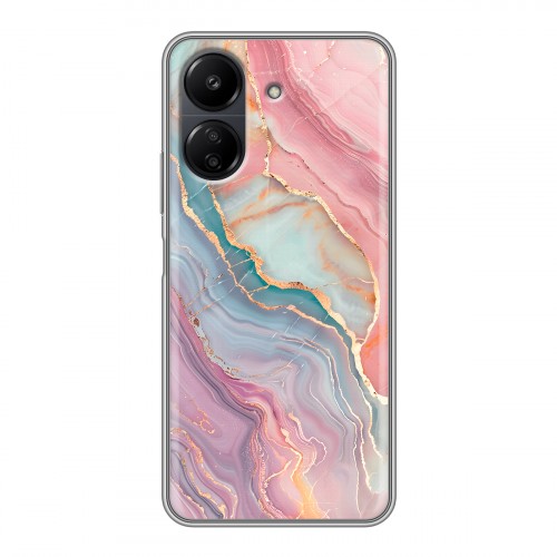Дизайнерский силиконовый чехол для Xiaomi Poco C65 розовый мрамор