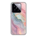 Дизайнерский силиконовый чехол для Xiaomi 14 розовый мрамор