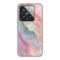 Дизайнерский силиконовый чехол для Xiaomi 14 Pro розовый мрамор