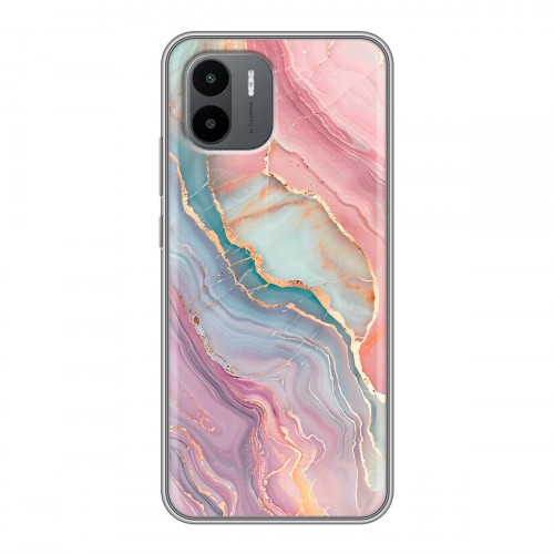 Дизайнерский силиконовый чехол для Xiaomi Redmi A2 розовый мрамор
