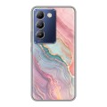 Дизайнерский силиконовый чехол для Vivo V30 Lite розовый мрамор