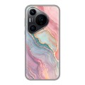 Дизайнерский силиконовый чехол для Huawei Pura 70 Pro розовый мрамор