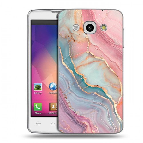 Дизайнерский пластиковый чехол для LG L60 розовый мрамор