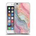 Дизайнерский силиконовый чехол для Iphone 6 Plus/6s Plus розовый мрамор