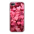 Дизайнерский силиконовый чехол для Iphone 7 розовые сердечки
