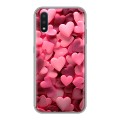 Дизайнерский силиконовый чехол для Samsung Galaxy M01 розовые сердечки
