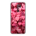 Дизайнерский силиконовый чехол для Xiaomi RedMi 9 розовые сердечки
