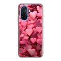 Дизайнерский силиконовый чехол для Huawei Nova Y70 розовые сердечки