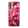 Дизайнерский силиконовый чехол для Tecno Pova 3 розовые сердечки