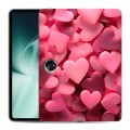 Дизайнерский силиконовый чехол для OnePlus Pad розовые сердечки