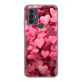 Дизайнерский силиконовый чехол для TCL 30E розовые сердечки