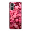 Дизайнерский силиконовый чехол для Vivo Y03 розовые сердечки