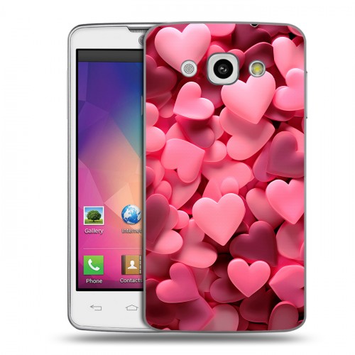 Дизайнерский пластиковый чехол для LG L60 розовые сердечки