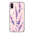 Дизайнерский силиконовый чехол для Iphone x10 цветы лаванда