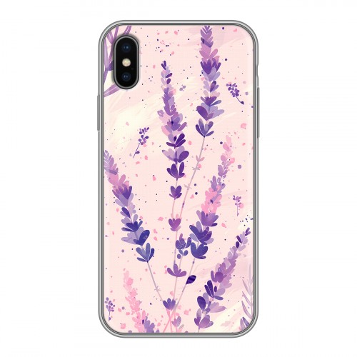 Дизайнерский силиконовый чехол для Iphone x10 цветы лаванда