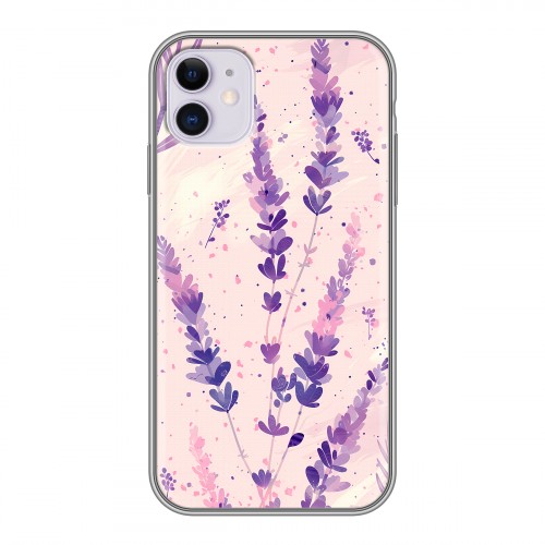 Дизайнерский силиконовый чехол для Iphone 11 цветы лаванда