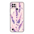 Дизайнерский силиконовый чехол для Realme C21 цветы лаванда