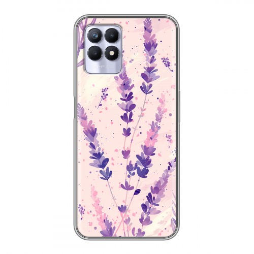 Дизайнерский силиконовый чехол для Realme 8i цветы лаванда