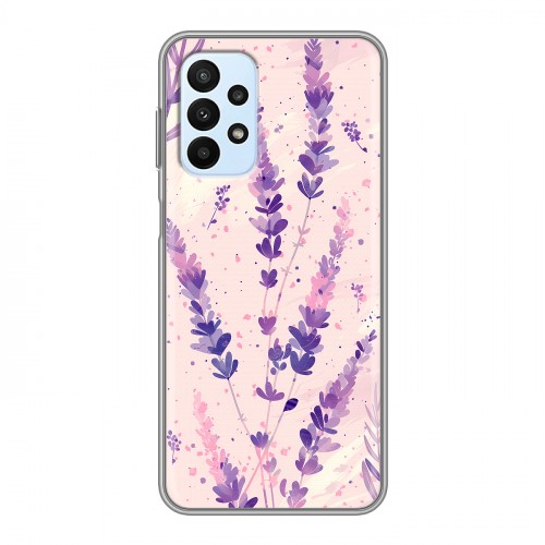 Дизайнерский силиконовый с усиленными углами чехол для Samsung Galaxy A23 цветы лаванда