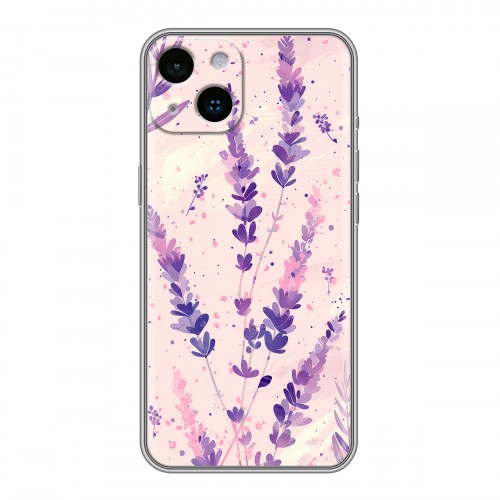 Дизайнерский силиконовый чехол для Iphone 14 цветы лаванда