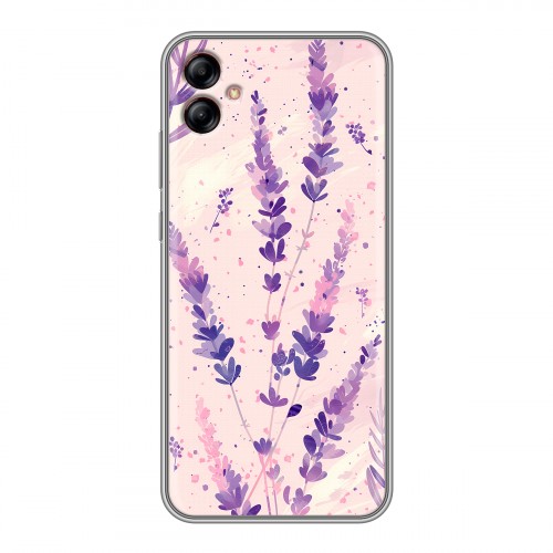 Дизайнерский силиконовый с усиленными углами чехол для Samsung Galaxy A04e цветы лаванда