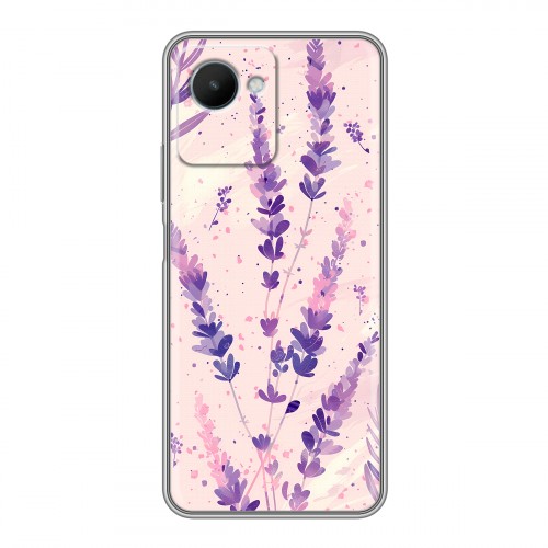 Дизайнерский силиконовый чехол для Realme C30s цветы лаванда