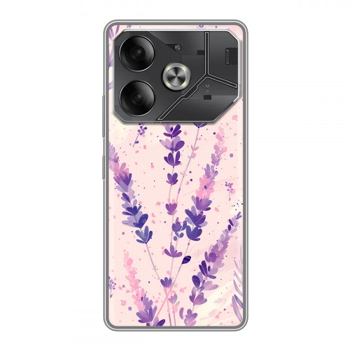 Дизайнерский пластиковый чехол для Tecno Pova 6 цветы лаванда