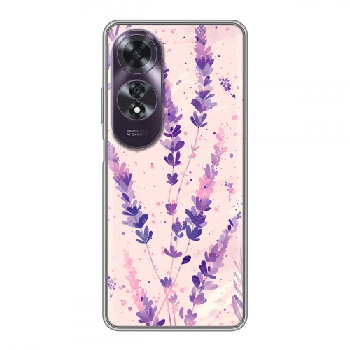 Дизайнерский пластиковый чехол для OPPO A60 цветы лаванда