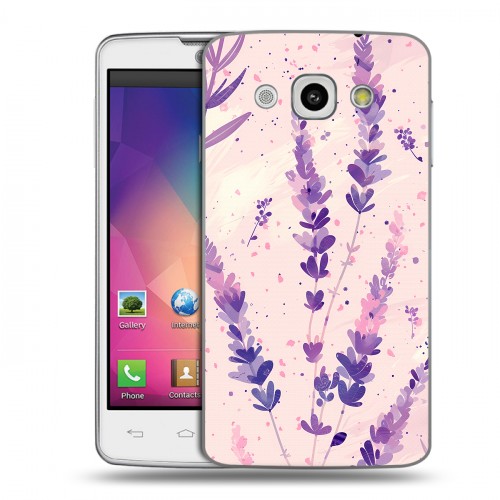 Дизайнерский пластиковый чехол для LG L60 цветы лаванда