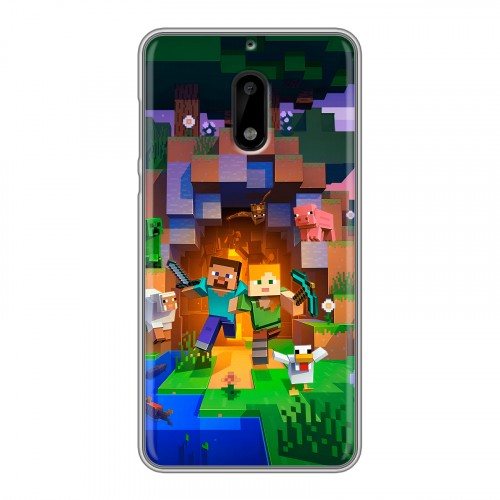 Дизайнерский пластиковый чехол для Nokia 6 Майнкрафт Minecraft