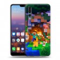 Дизайнерский силиконовый с усиленными углами чехол для Huawei P20 Pro Майнкрафт Minecraft