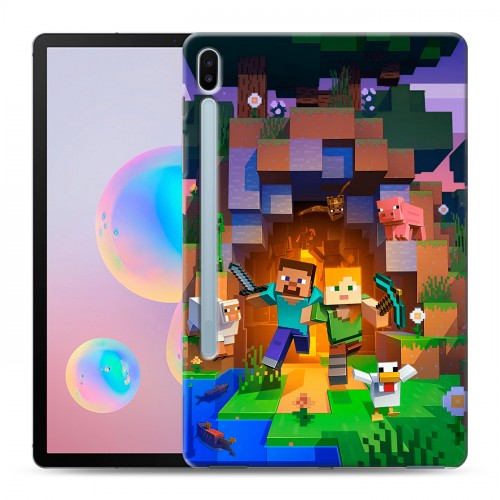 Дизайнерский силиконовый чехол для Samsung Galaxy Tab S6 Майнкрафт Minecraft