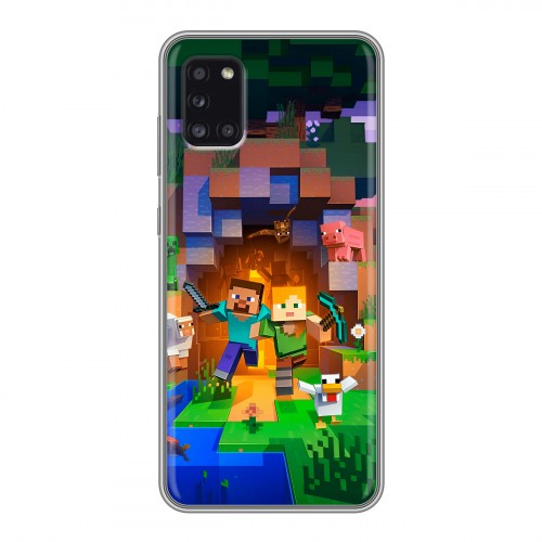 Дизайнерский силиконовый чехол для Samsung Galaxy A31 Майнкрафт Minecraft