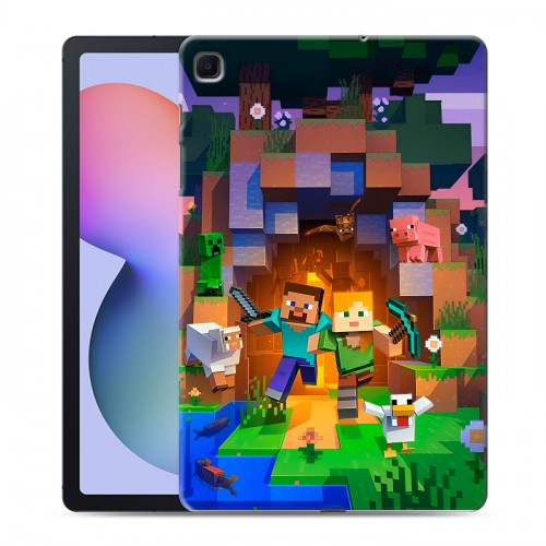 Дизайнерский силиконовый чехол для Samsung Galaxy Tab S6 Lite Майнкрафт Minecraft