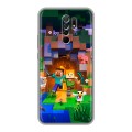 Дизайнерский силиконовый чехол для Xiaomi RedMi 9 Майнкрафт Minecraft