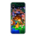 Дизайнерский силиконовый с усиленными углами чехол для Xiaomi RedMi 9A Майнкрафт Minecraft
