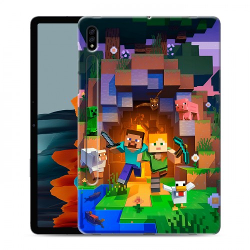 Дизайнерский силиконовый чехол для Samsung Galaxy Tab S7 Майнкрафт Minecraft