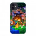 Дизайнерский силиконовый с усиленными углами чехол для Iphone 12 Mini Майнкрафт Minecraft