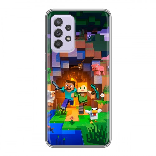Дизайнерский силиконовый чехол для Samsung Galaxy A52 Майнкрафт Minecraft