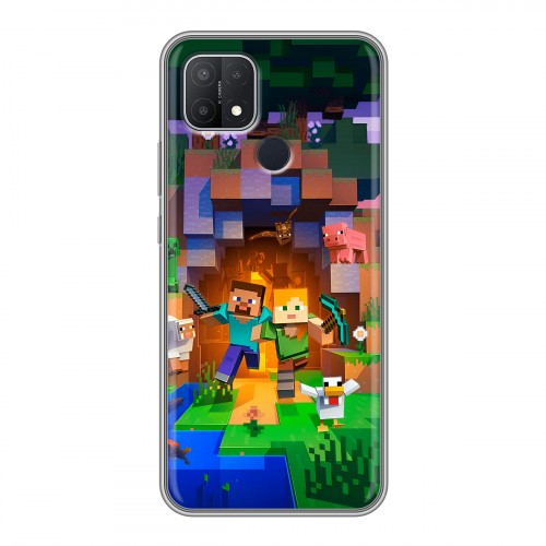 Дизайнерский силиконовый чехол для OPPO A15 Майнкрафт Minecraft
