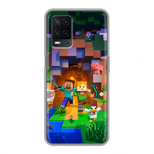 Дизайнерский силиконовый чехол для OPPO A54 Майнкрафт Minecraft