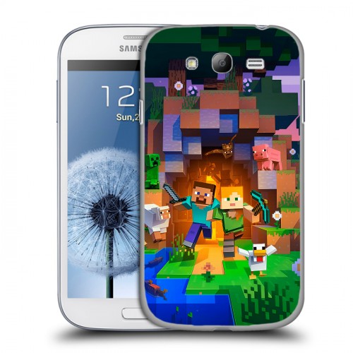 Дизайнерский пластиковый чехол для Samsung Galaxy Grand Майнкрафт Minecraft