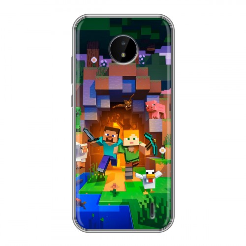 Дизайнерский силиконовый чехол для Nokia C20 Майнкрафт Minecraft