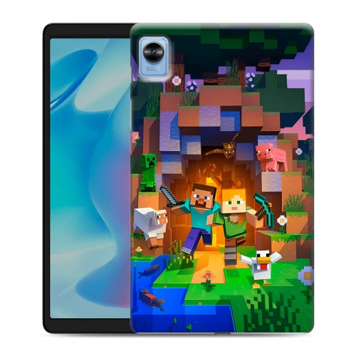 Дизайнерский силиконовый чехол для Realme Pad Mini Майнкрафт Minecraft