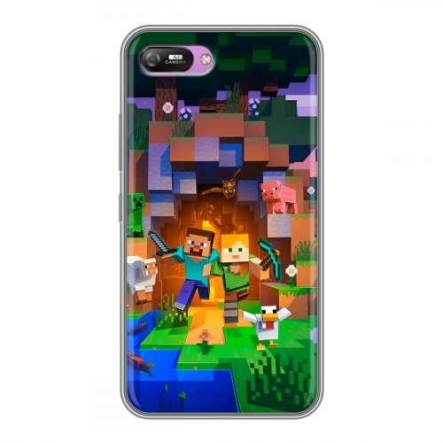 Дизайнерский силиконовый с усиленными углами чехол для Itel A25 Майнкрафт Minecraft