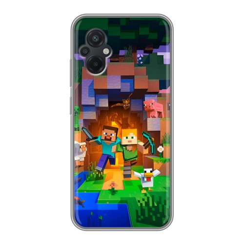 Дизайнерский силиконовый чехол для Xiaomi Poco M5 Майнкрафт Minecraft