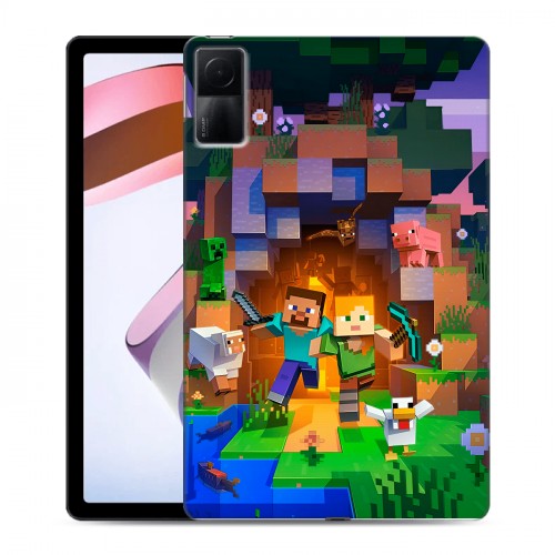 Дизайнерский силиконовый чехол для Xiaomi RedMi Pad Майнкрафт Minecraft
